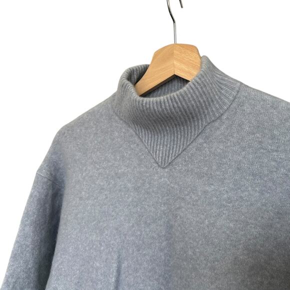 Everlane Mock Neck Wool Yak Blend Sky Blue Sweater Women's sz Small Preppy Cozy - Picture 7 of 12